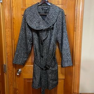 Lane Bryant tweed winter coat black-and-white 22/24